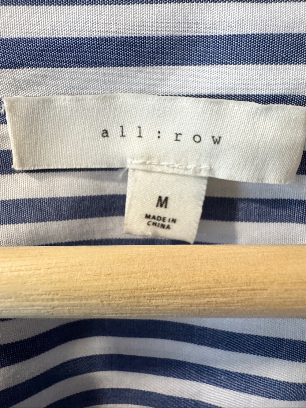 All Row Blue Stripe Button Down Shirt Women's M - Picture 3 of 4